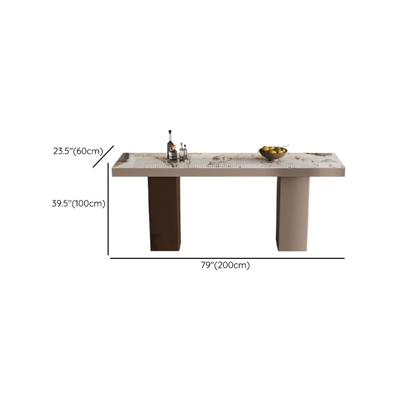 Modern Bar Dining Table Rectangle Stone Bar Table for Living Room