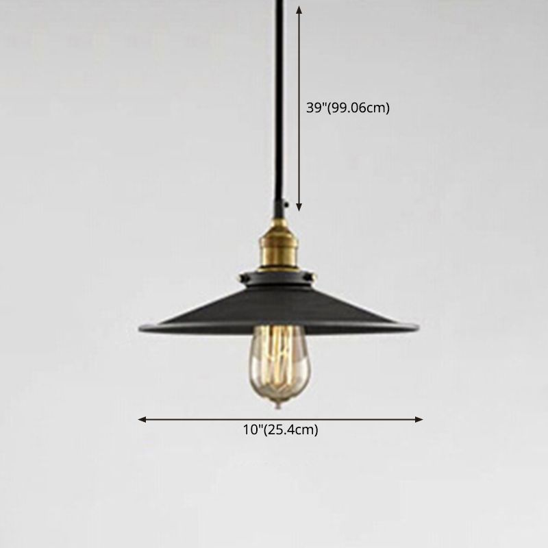 Stile industriale a sospensione conica a sospensione Light Impicchage Metal Hanging Segret in nero