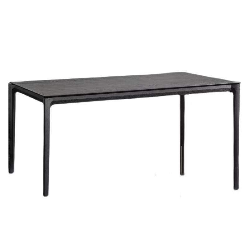 Industrial Black Solid Wood Dining Table Rectangle Shape Dining Table for Kitchen