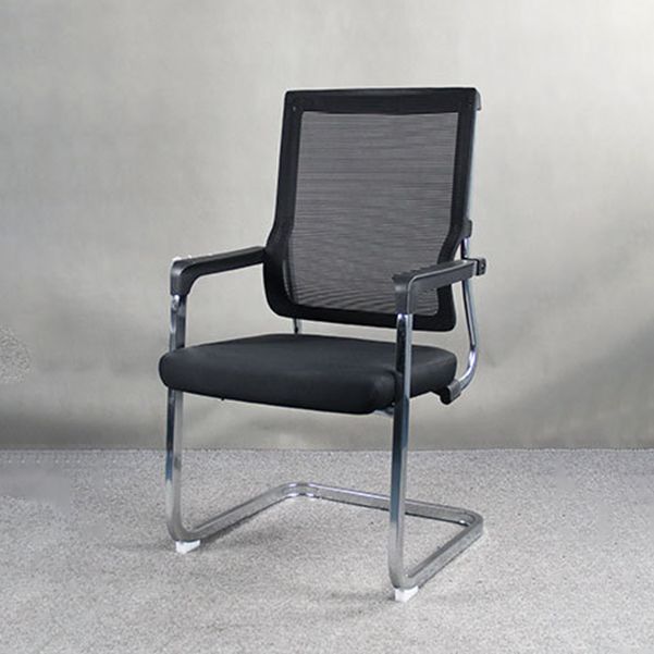 Modern Fixed Arms Office Chair Breathable AirGrid No Wheels Desk Chair