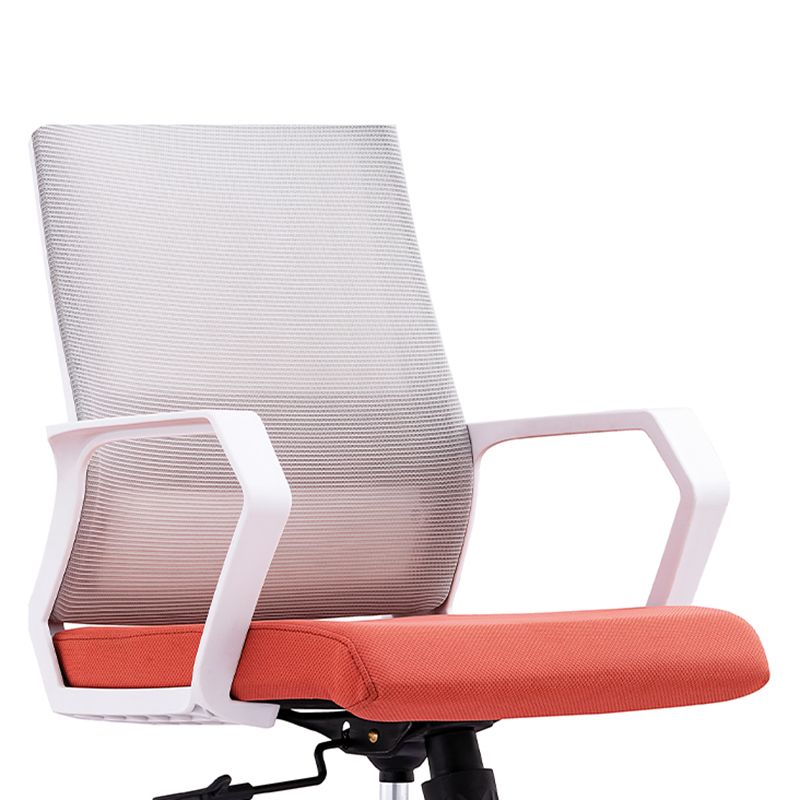 Modern Office Chair Fixed Arms Adjustable Seat Height Swivel Chair with Breathable Back