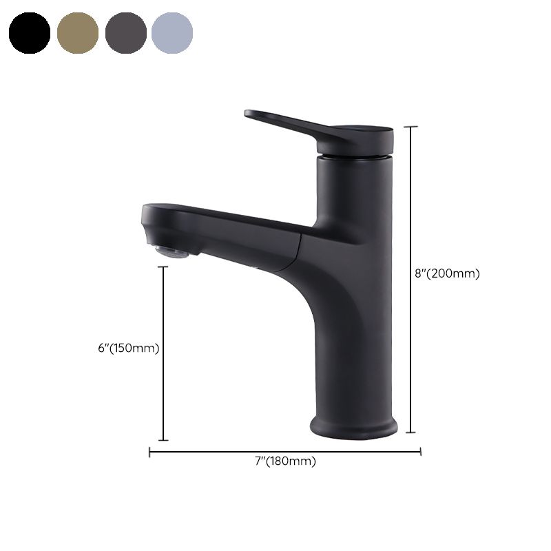 Contemporary Vessel Faucet Copper Pure Color Single Handle Retractable Vessel Faucet