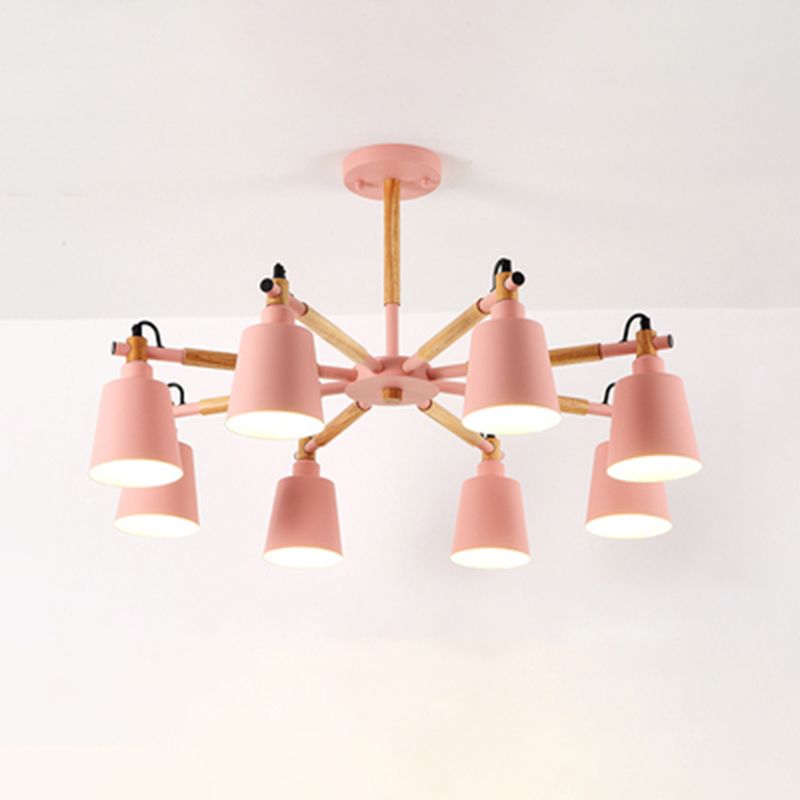 Cone 6-Lights Hanging Light Fixtures Modern Style Metal Chandelier Lighting Fixtures