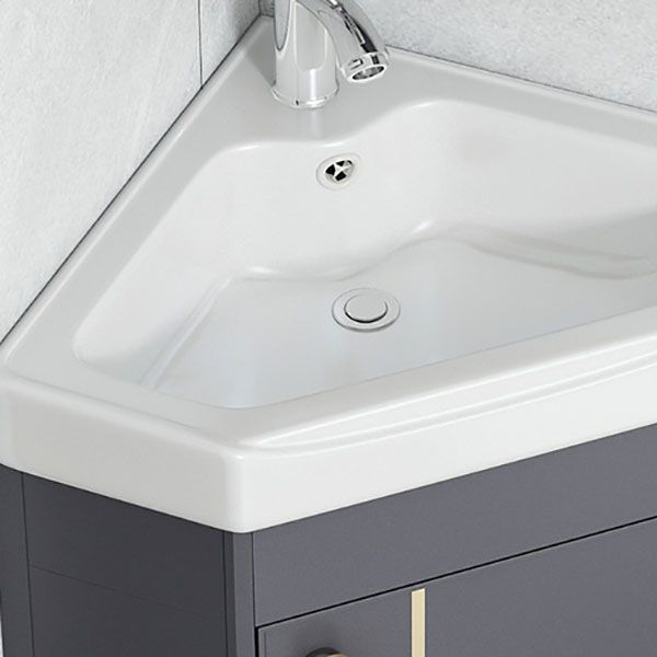 Contemporary Sink Vanity Triangular Wall Mounted Corner Bath Vanity