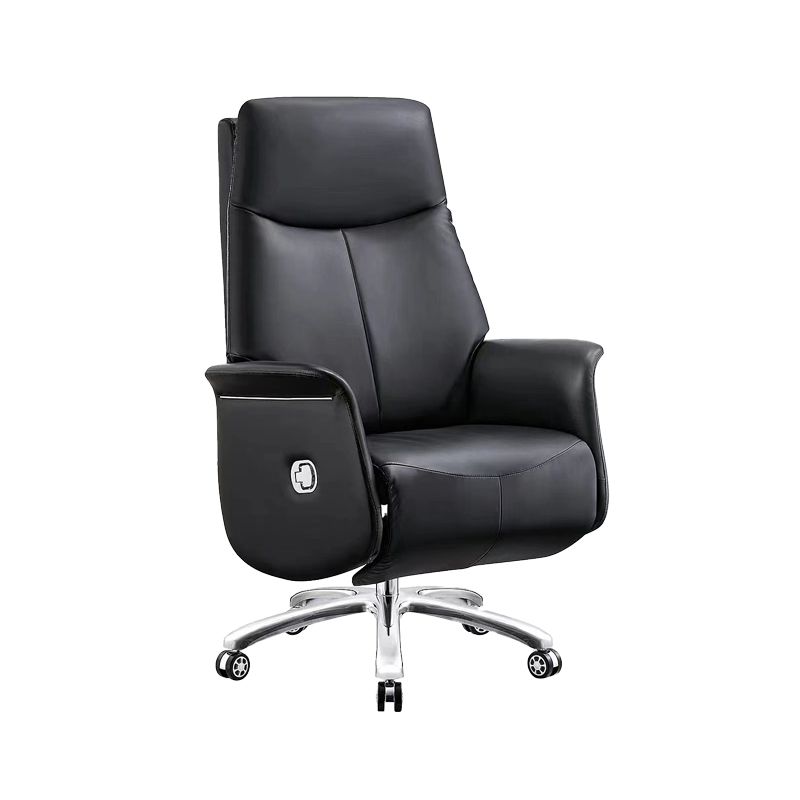 Modern Office Chair Leather No Distressing Ergonomic Chair with Wheels