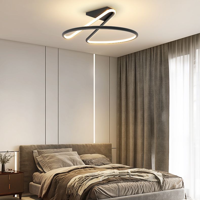 Circle Semi Flush Mount Light Modern simplicity Acrylic Ceiling Mount Light Fixture for Bedroom