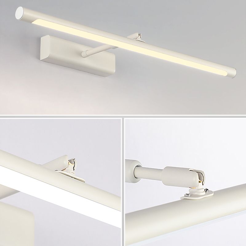 Luz de la pared de la pared del brazo de sombra lineal de estilo moderno 1 lámpara de apliques de luz en blanco