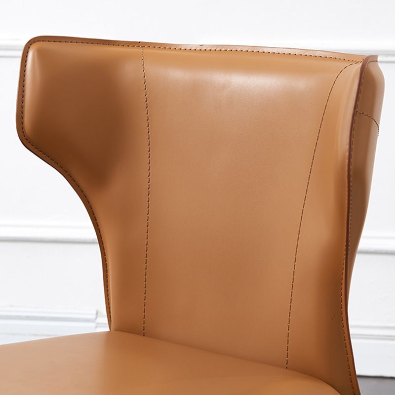 Contemporary Leather Dining Chair Armless Wingback Side Chair for Restaurant Use