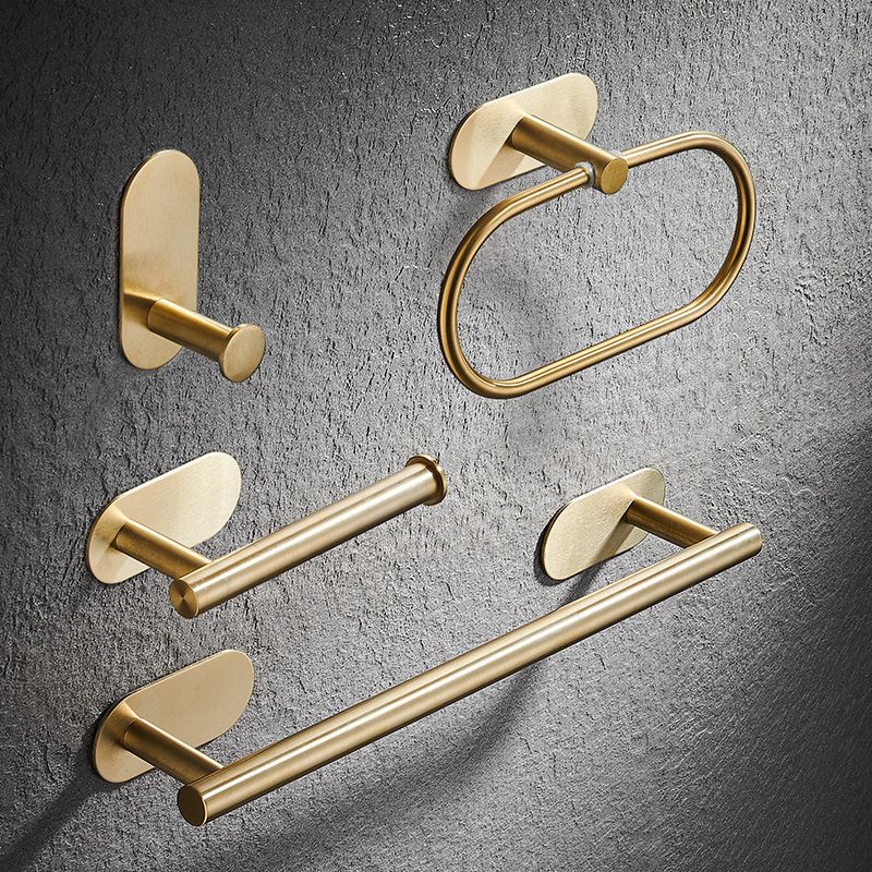 Modern Simple Metal Bathroom Accessory as Individual or as a Set in Gold