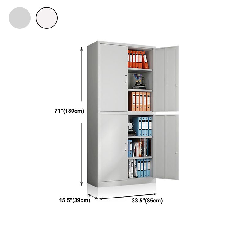 Contemporary File Cabinets Metal Frame Solid Color Fireproof Vertical File Cabinet Office