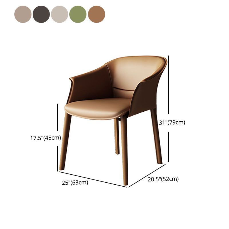 Dining Room Arm Side Chairs Modern Faux Leather Kitchen Chair for Home