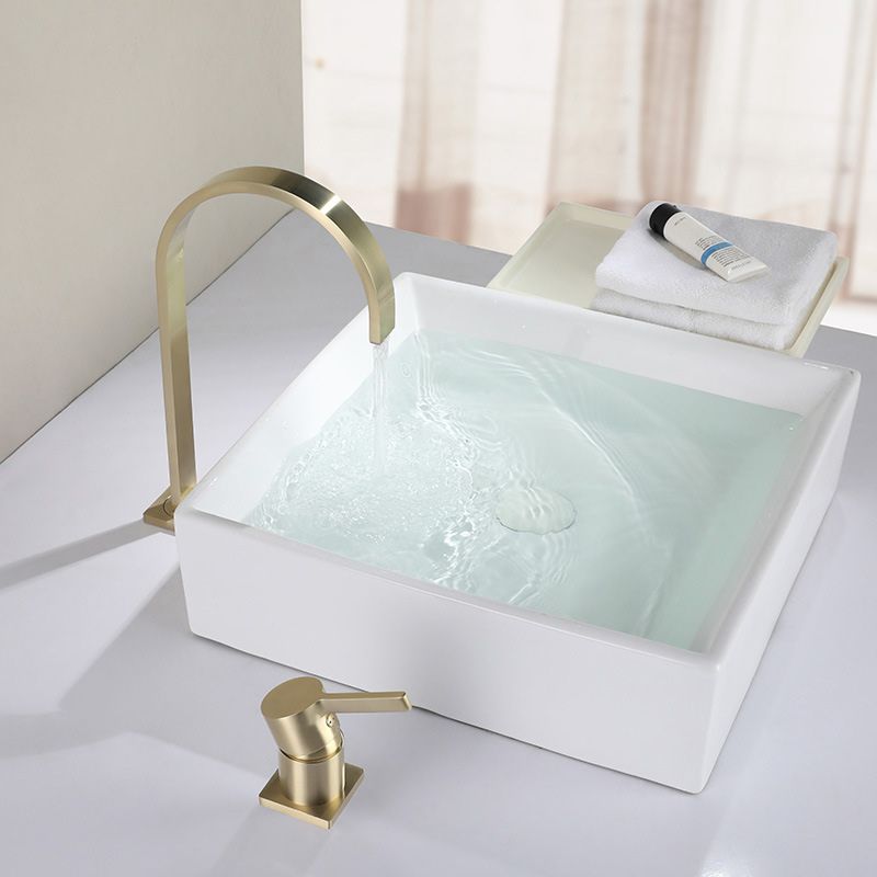 Light Luxury Vanity Sink Faucet Cubic Single Handle Faucet for Bathroom