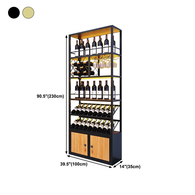 Modern Floor Wine Bottle & Glass Rack Metal Stackable Wine Rack