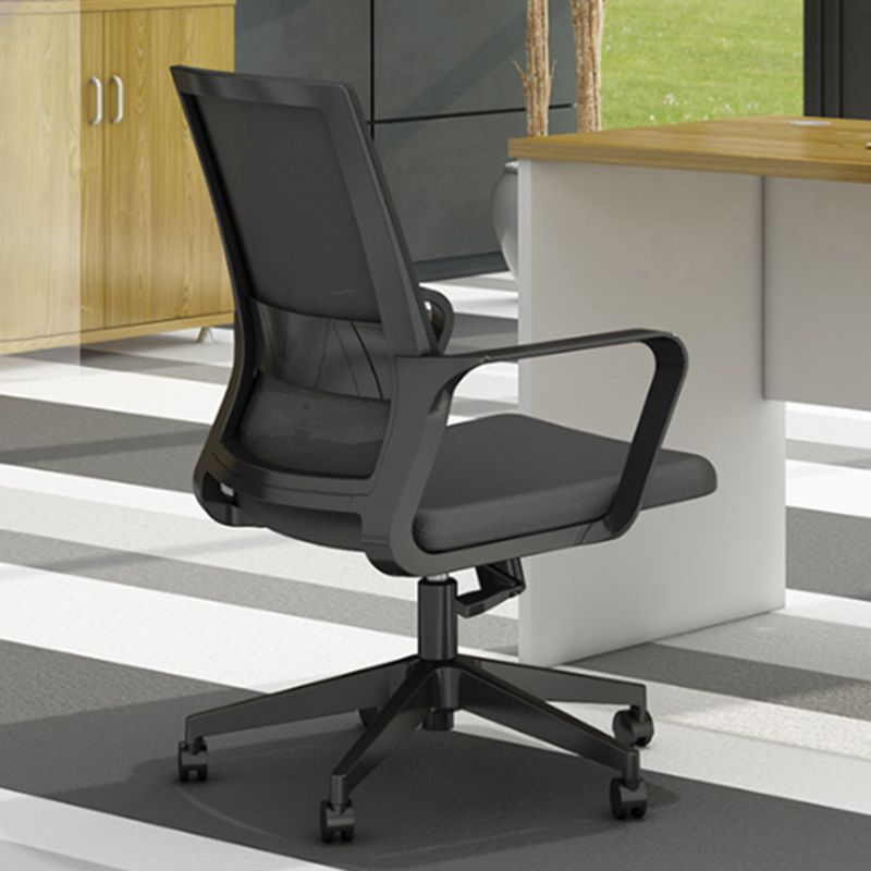 Modern Fixed Arms Office Chair Nylon Black High Back Home Office Chair