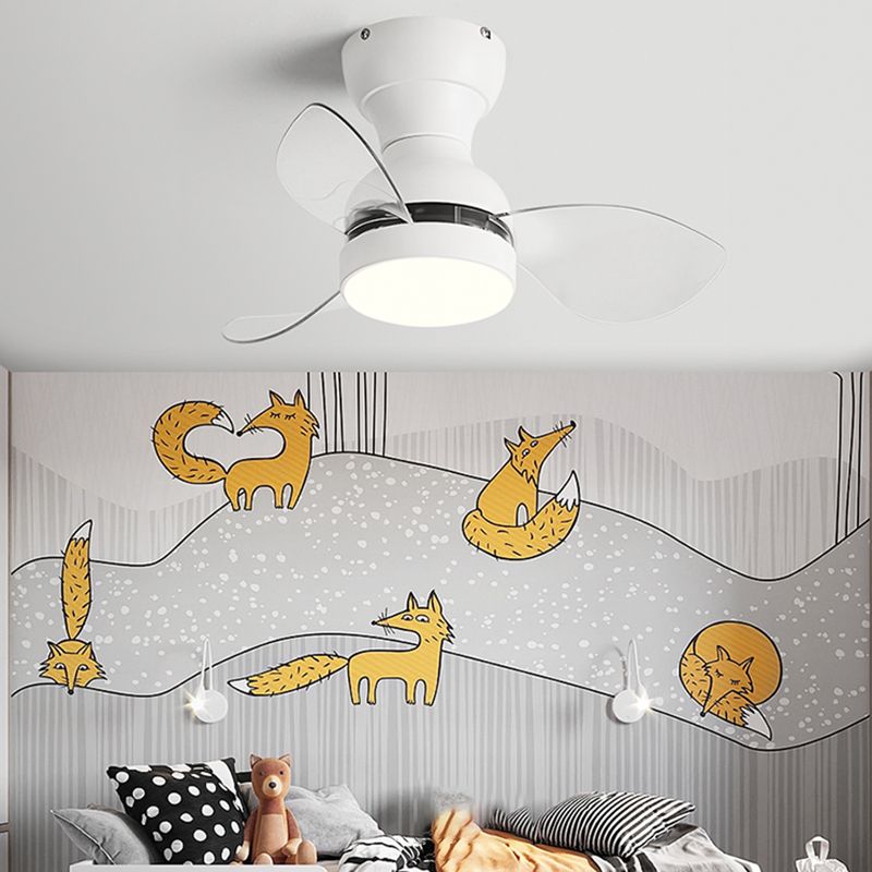 Fan Shape Metal Ceiling Fans Kid Style Single Light Flush Ceiling Fan