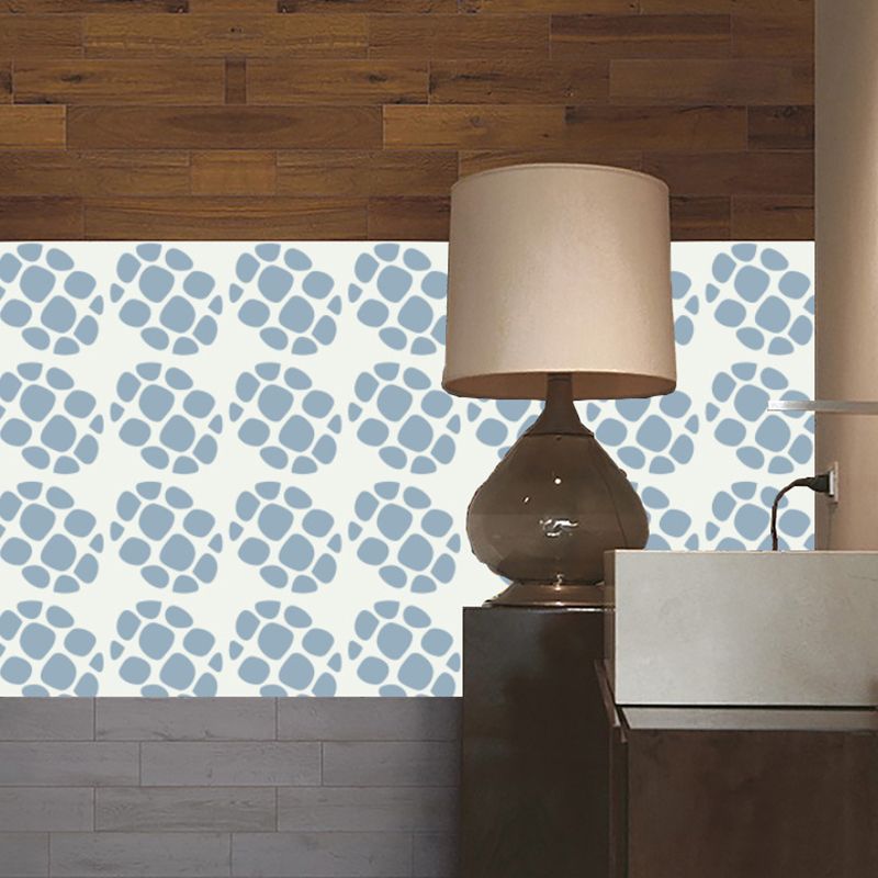 Modern Cobblestone Stick Wallpaper Panel for Bathroom 4.8-sq ft Wall Art in Blue