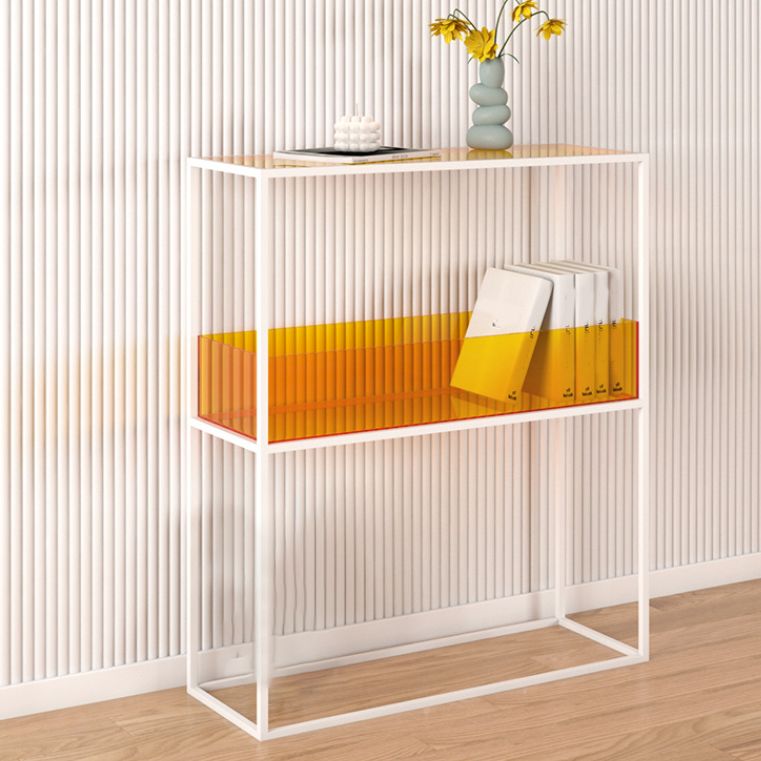 Contemporary Acrylic Bookcase Etagere Open Back Bookshelf with Shelves