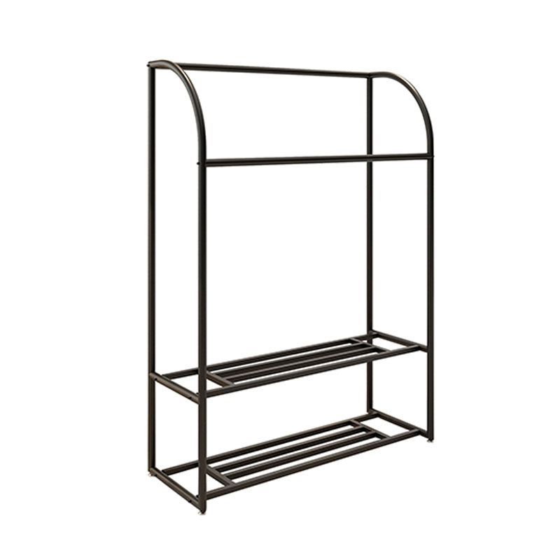 Modern Coat Rack Metal Hanging Rail and Storage Shelving Hall Stand