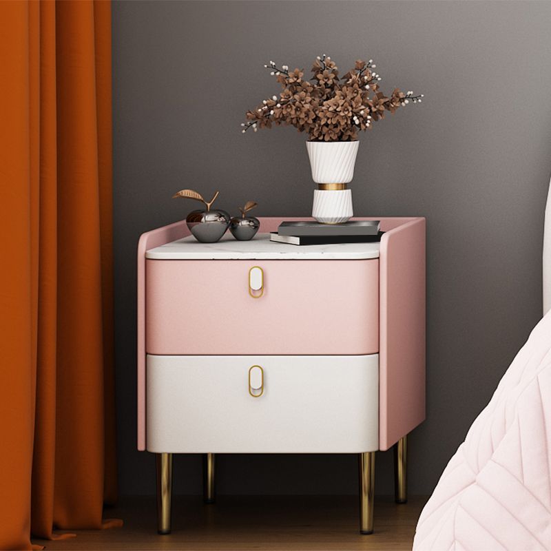 Modern & Contemporary Nursery Nightstand with Drawers Solid Wood Flat Top