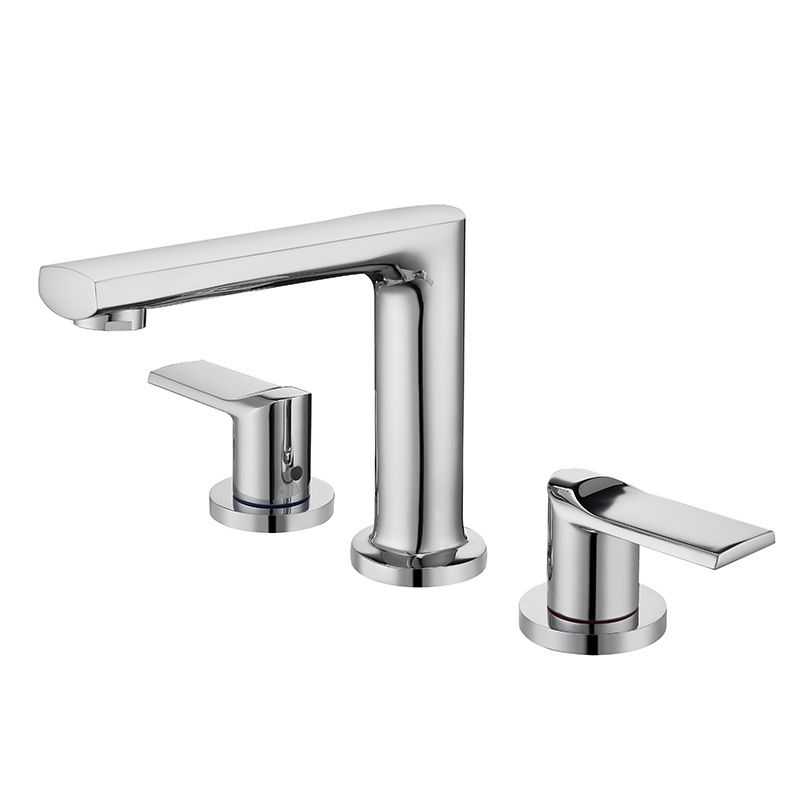 Modern 2-Handle Bathroom Sink Faucet 3 Hole Wide Spread Bathroom Faucet