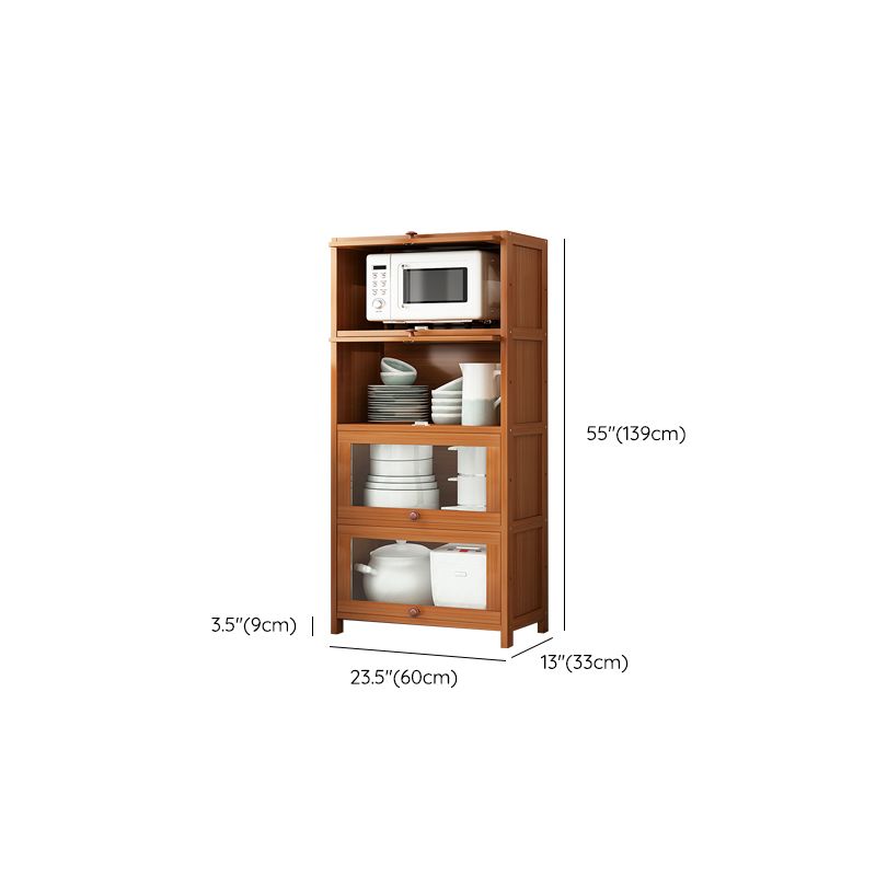 Brown Bamboo Kitchen Server Modern Dining Server for Living Room