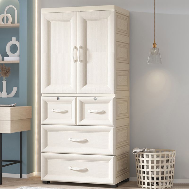 Modern Kid's Wardrobe Plastic 2-door Wardrobe Closet for Bedroom