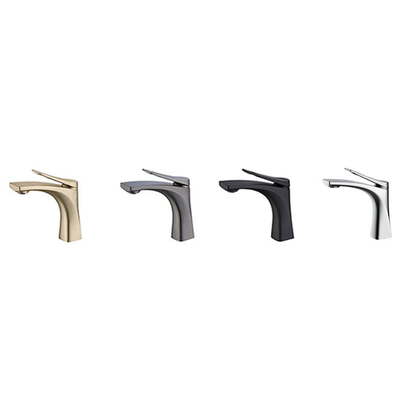 Modern Vessel Faucet Brass Lever Handles Low Arc with Water Hose Bathroom Vessel Faucet