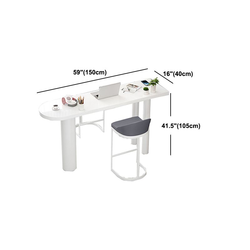 Stone Top Bar Dining Table Contemporary White Bar Dining Table with 3 Legs