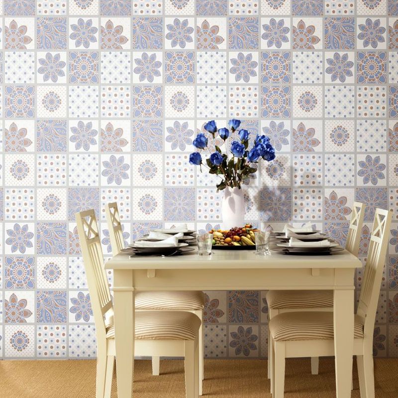 Flower and Dot Wallpaper Border Boho Peel and Stick Kitchen Backsplash Wall Art, 16.5' x 8"