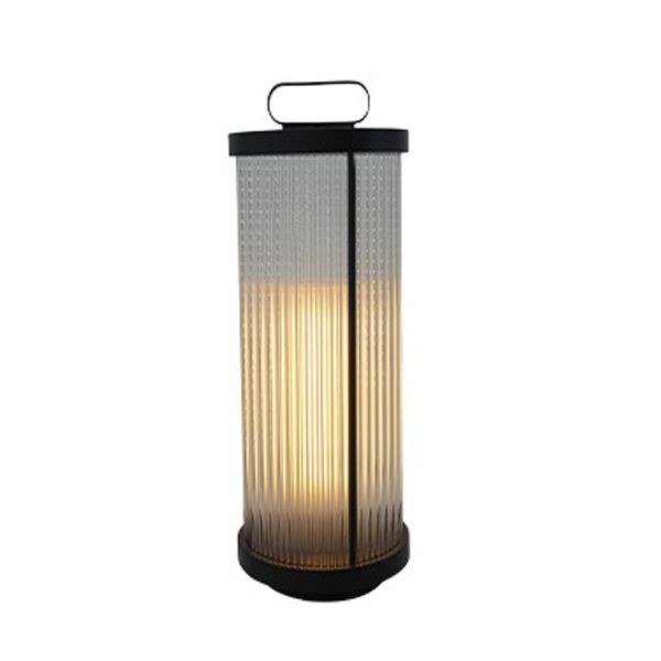 Modern Outdoor Lamp Minimalist Solar Lamp with Glass Shade for Backyard