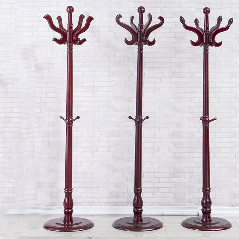 Traditional Coat Rack Plain Solid Wood Coat Rack with Round Bottom