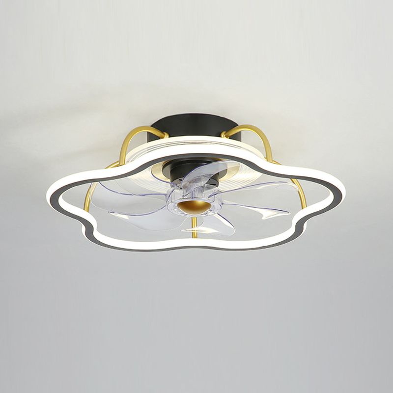 Black/Golden Fan with Light 7-Blade Modern Ceiling Fan for Bedroom