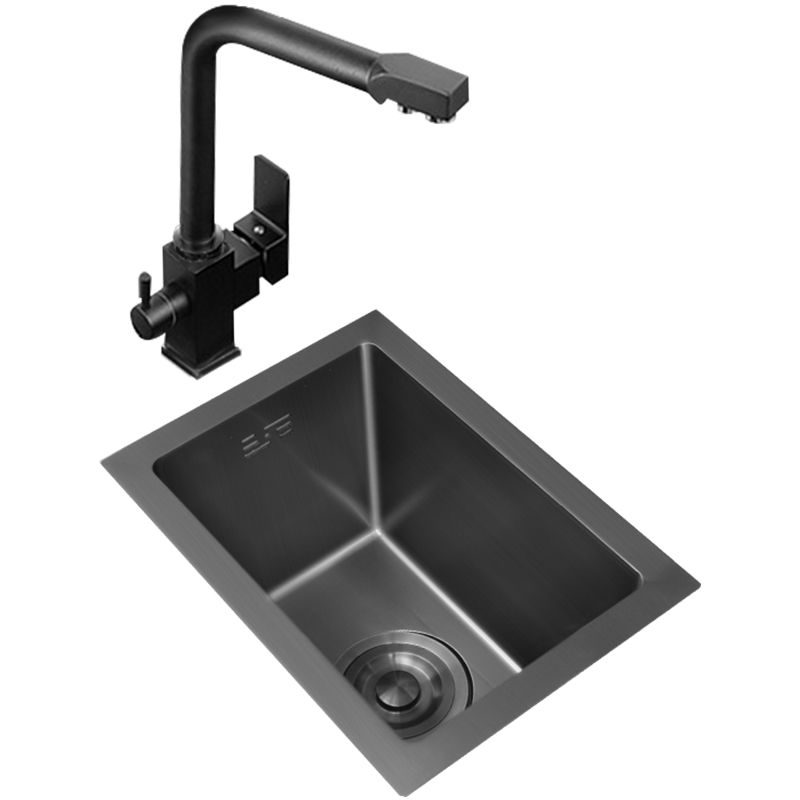 Classic Black Sink Overflow Stainless Steel Workstation Sink with Faucet