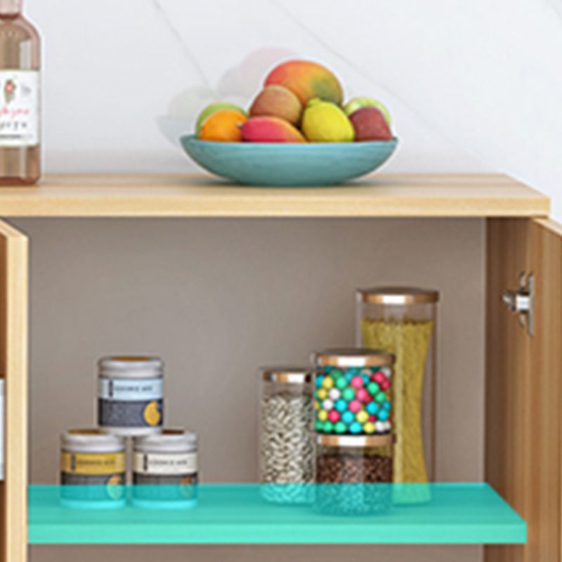 Contemporary Style Sideboard Brown Engineered Wood Server  with Adjustable Shelves