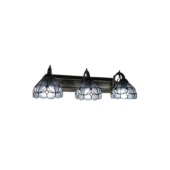 3 Lights Tulip Sconce Lamp Tiffany Classic Glass Clear Wall Light in Clear for Bookstore
