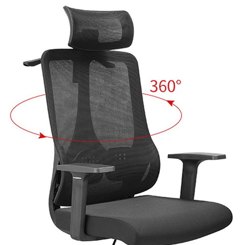 Fixed Arms Office Chair Microfiber Desk High Back Chair Breathable AirGrid Lumbar Support