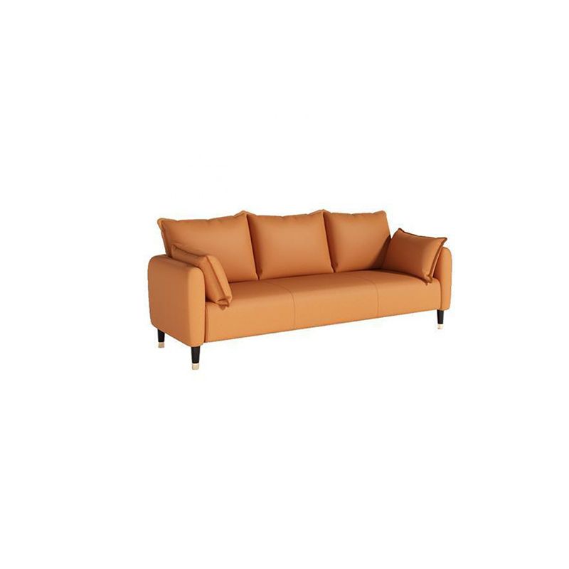 31.4" H 3 Seater Faux Leather Square Arm Sofa for Living Room