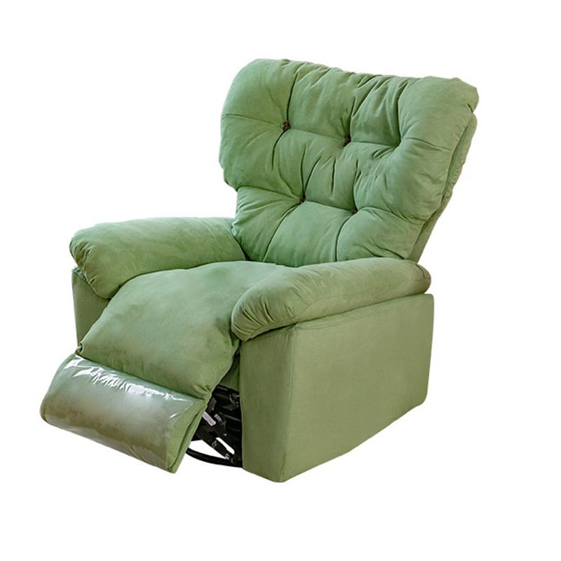 Metal Frame Standard Recliner Solid Color Microsuede Recliner Chair with Tufted Back