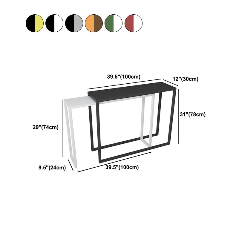 Modern Iron Accent Table with Frame Base for Hall 30.7" High