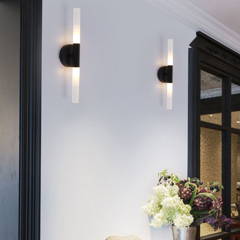 Modern Wall Lighting Fixtures 2 Light Flush Mount Wall Sconce for Washroom