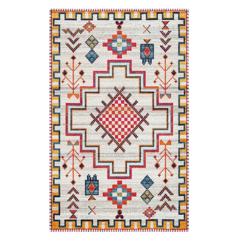 Moroccan Tribal Totem Indoor Rug Polyester Carpet Stain Resistant Area Carpet for Home Decoration