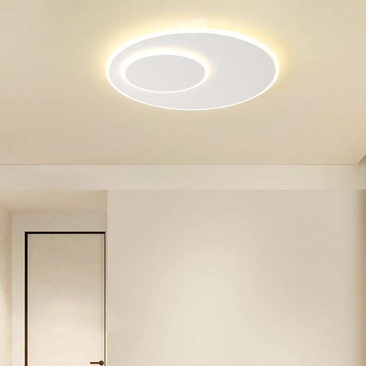 Geometry Shape Ceiling Flush Modern Style Metal 2 Light Ceiling Mounted Lights in White