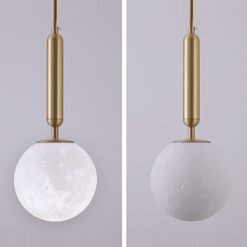 Brass Small Pendant Light Modern 1 Bulb Metal Hanging Lamp for Bedroom