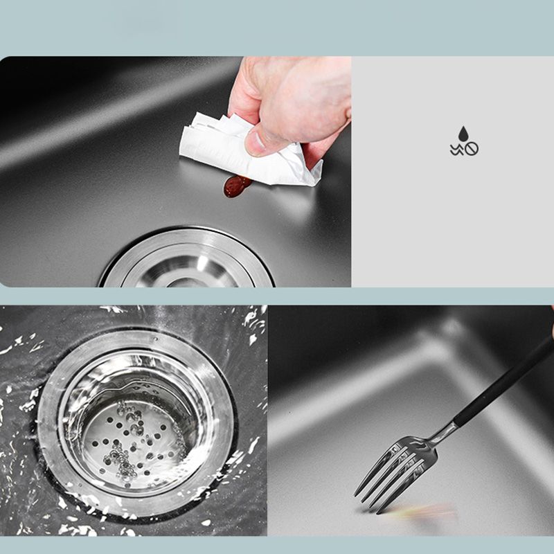 Contemporary Style Kitchen Sink Stainless Steel Dirt Resistant 1 Holes Kitchen Sink