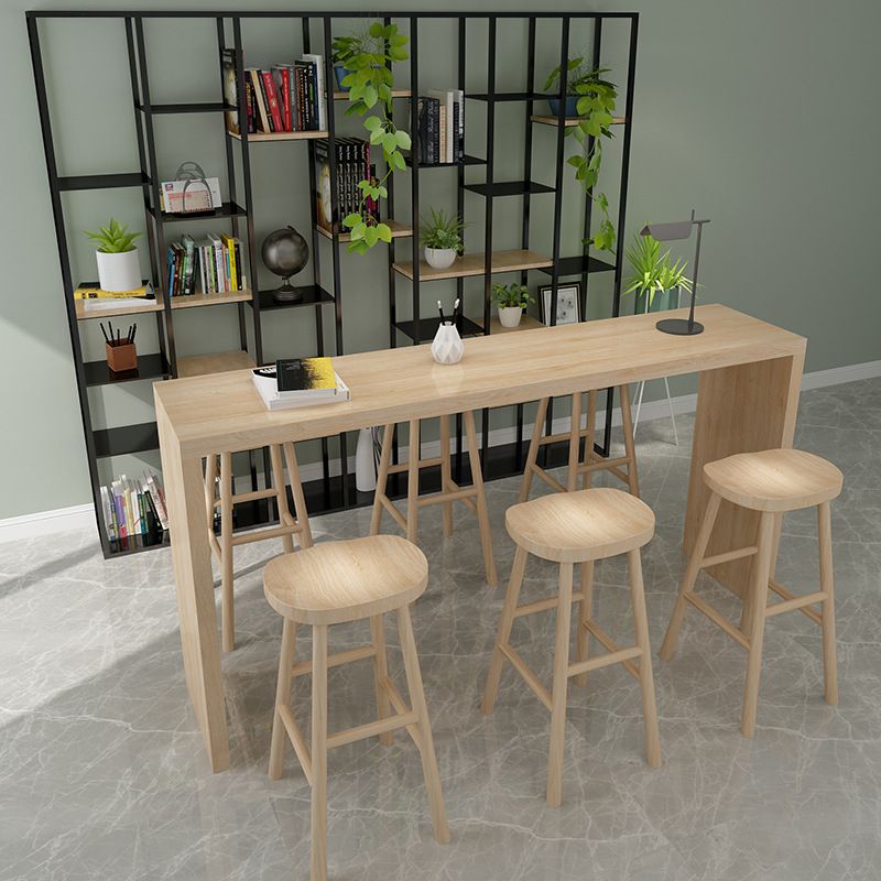 Modern Style Bar Counter Table Wooden Rectangle Table for Kitchen