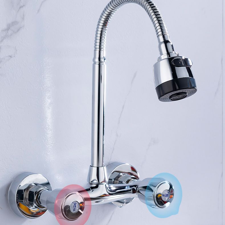 Pre-Rinse High-Arc Kitchen Faucet Double Handle Bridge Kitchen Faucet