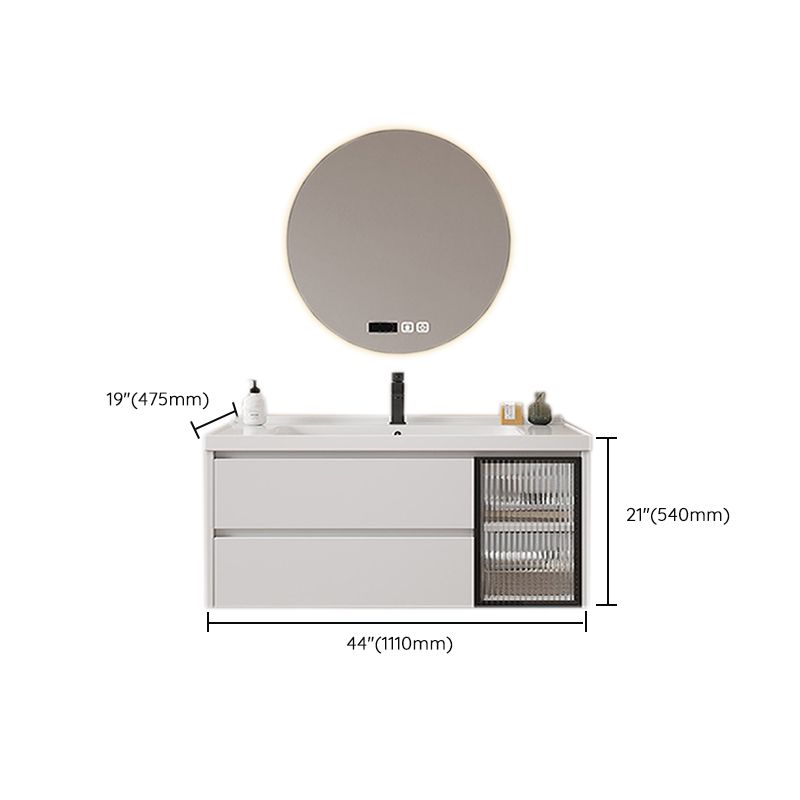 Modern Sink Vanity Solid Color Wall Mount Vanity Cabinet for Bathroom