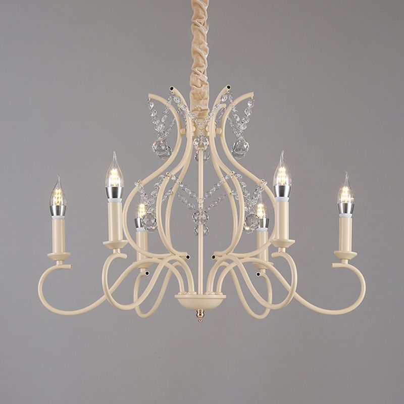 Traditional Unique Chandelier Lights Crystal Chandelier Lighting Fixtures in White