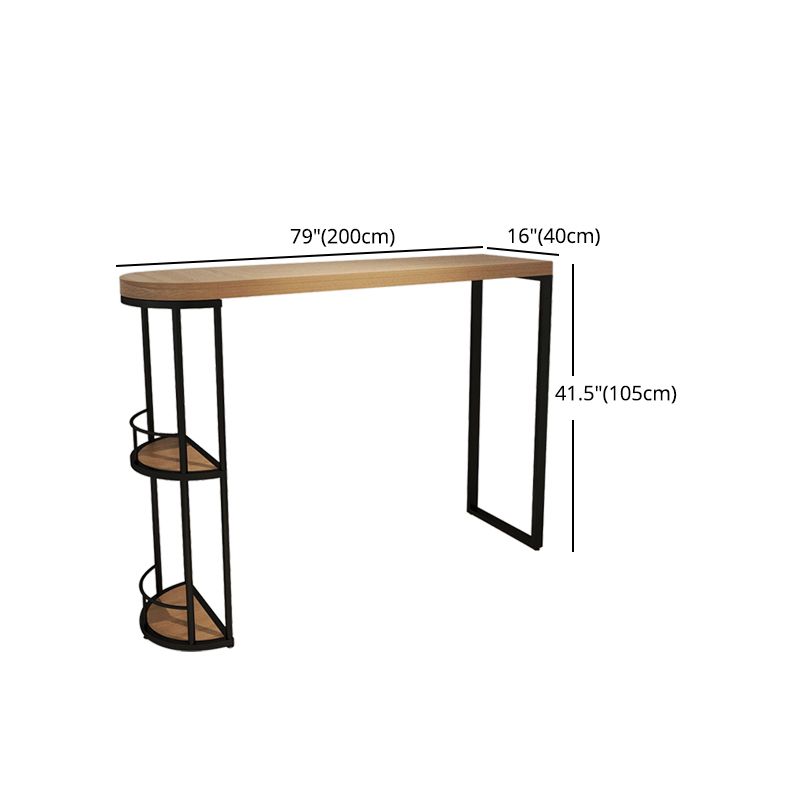 Pine Wood Bar Dining Table Modern Bar Table with Double Pedestal for Dining Room Balcony