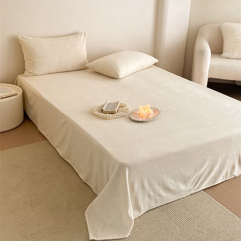 Solid Color Bed Sheet Breathable Skin-friendly Non-pilling Bed Sheet Set